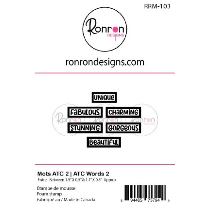 RONRON DESIGNS RONRON DESIGNS MOTS ATC ANGLAIS 2 FOAM STAMP SET