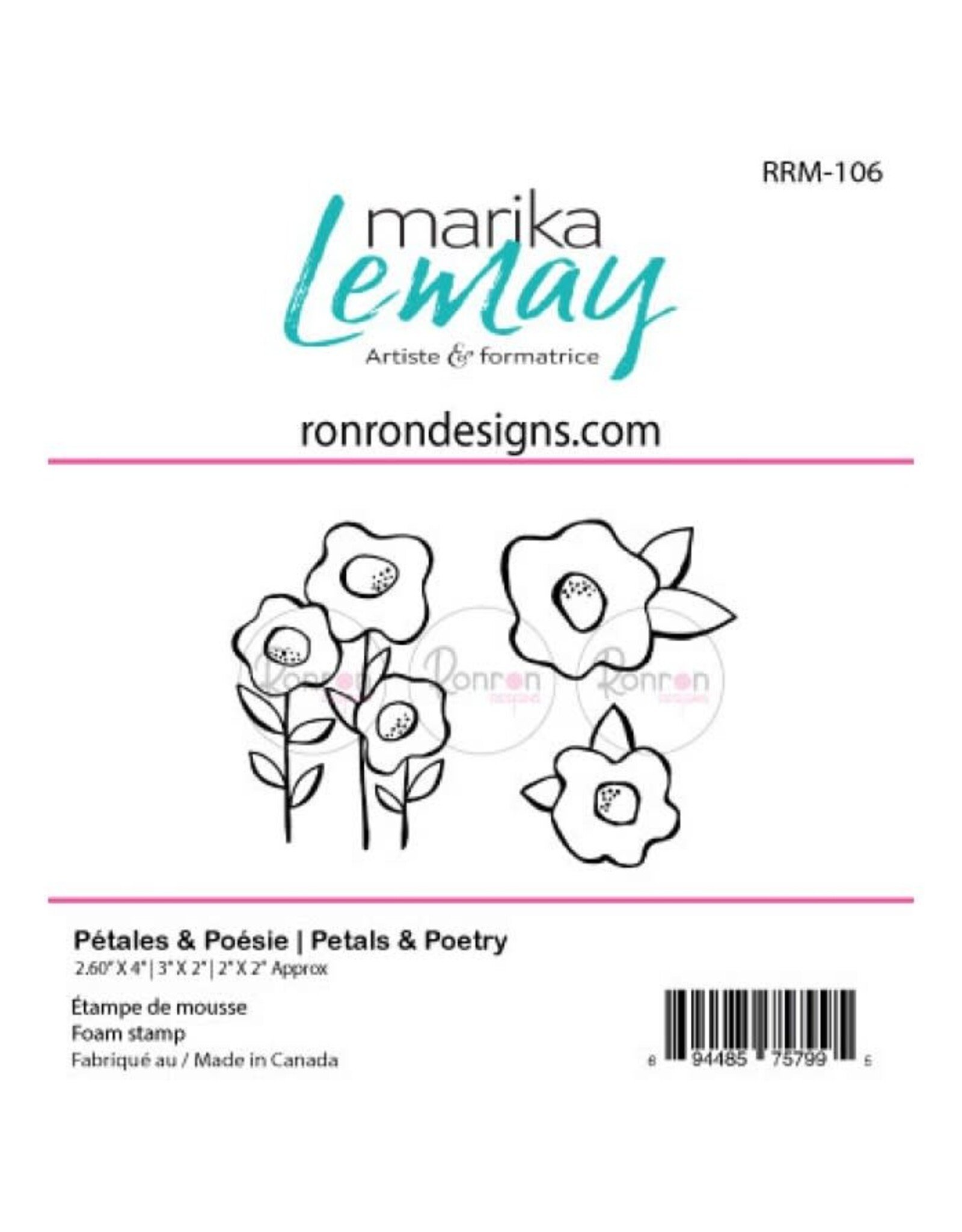 RONRON DESIGNS RONRON DESIGNS PÉTALES & POÉSIE TRIO FOAM STAMP SET