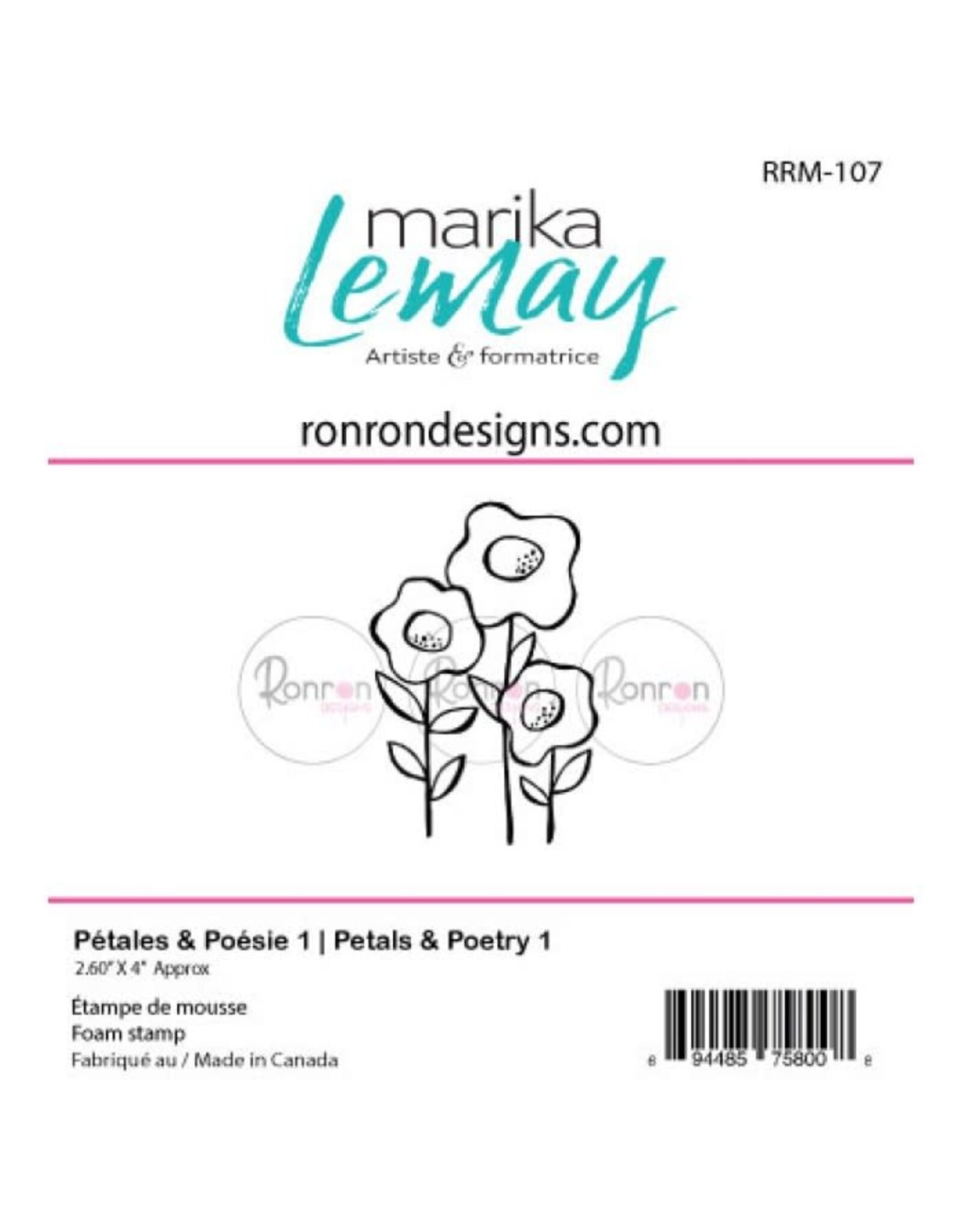 RONRON DESIGNS RONRON DESIGNS PÉTALES & POÉSIE 1 FOAM STAMP