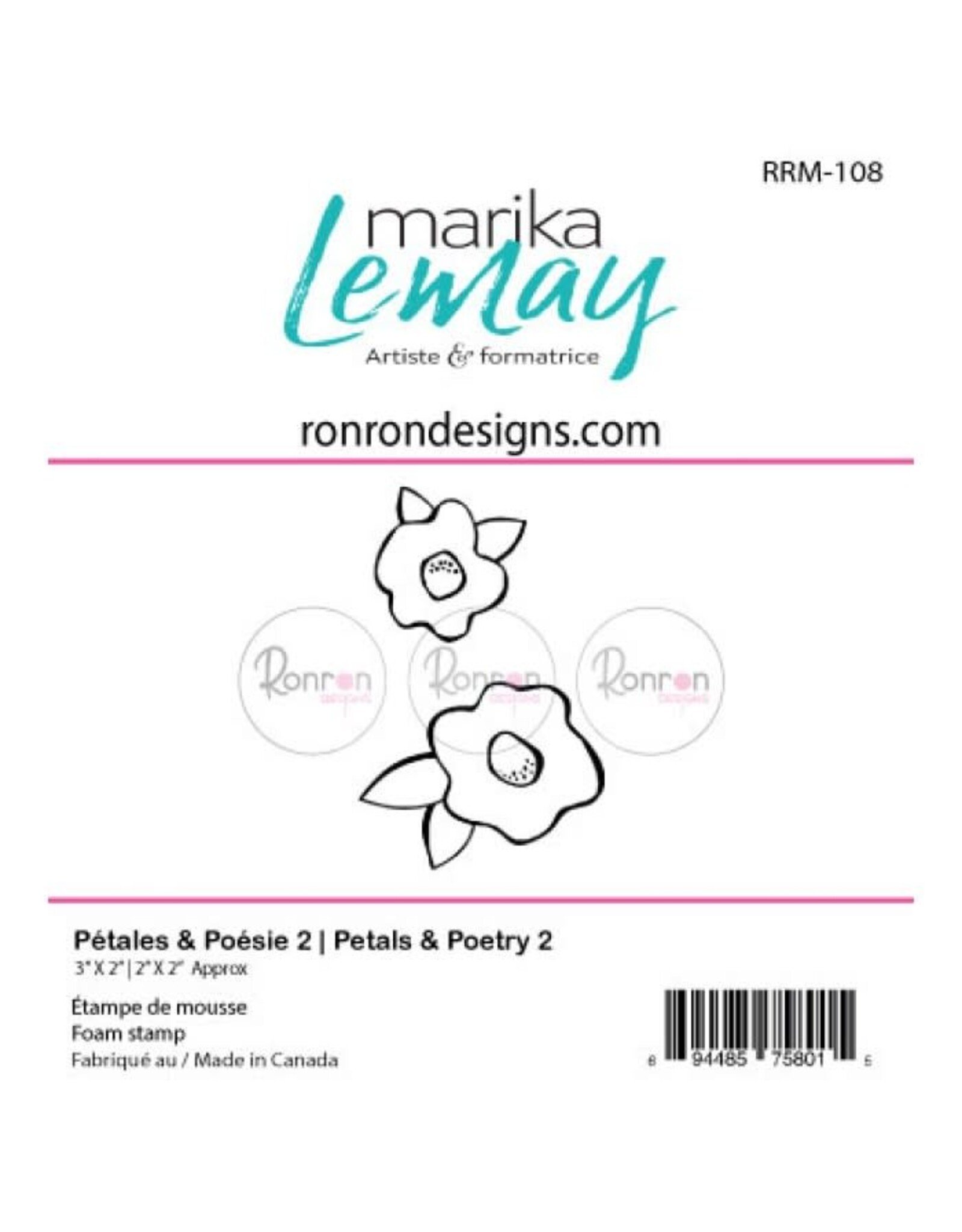 RONRON DESIGNS RONRON DESIGNS PÉTALES & POÉSIE 2 FOAM STAMP SET