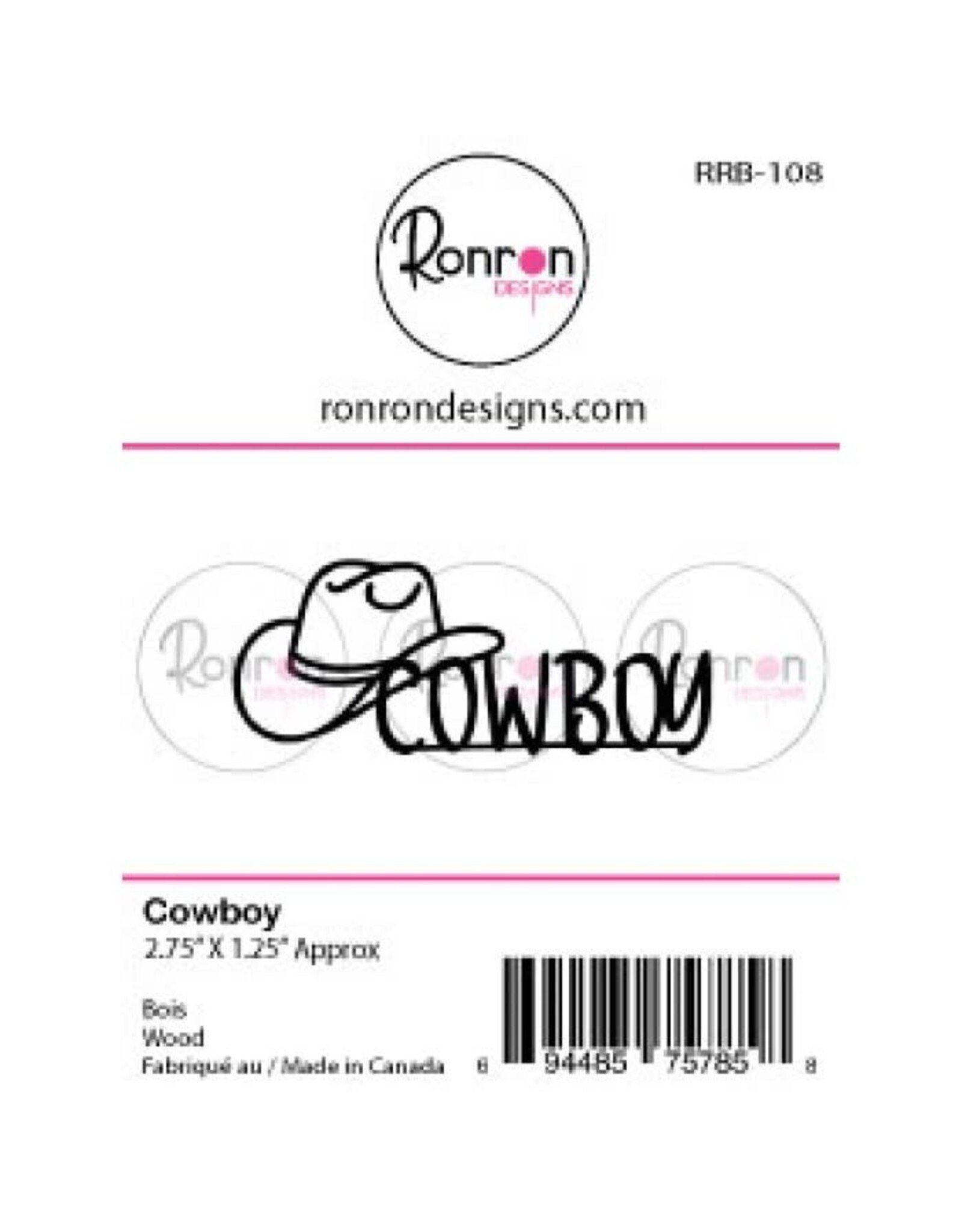 RONRON DESIGNS RONRON DESIGNS COWBOY WOOD PIECES