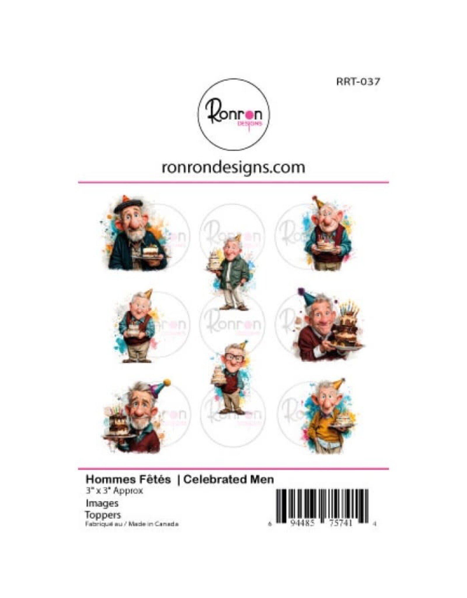 RONRON DESIGNS RONRON DESIGNS HOMMES FÊTÉS TOPPERS