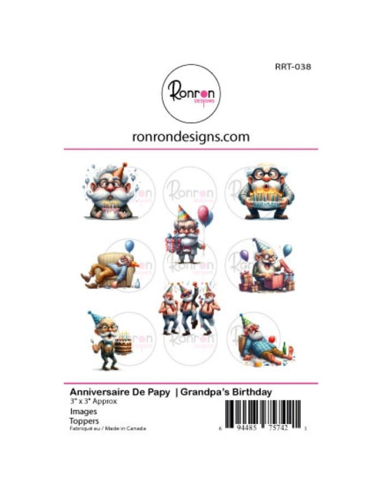 RONRON DESIGNS RONRON DESIGNS ANNIVERSAIRE DE PAPY TOPPERS
