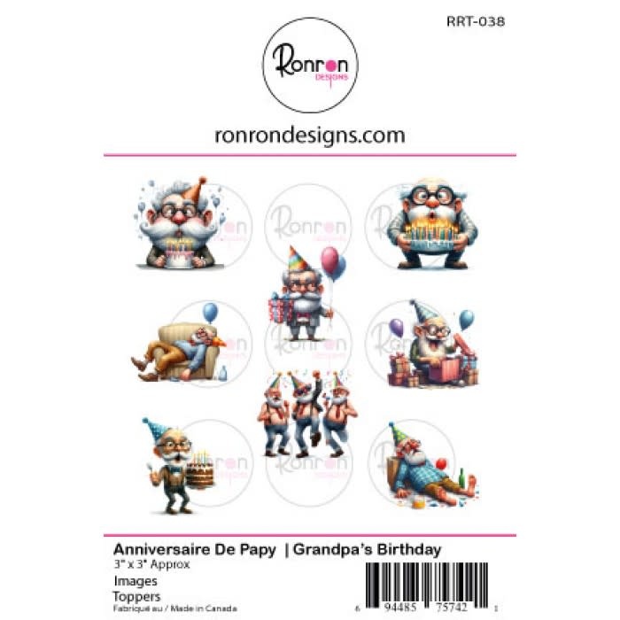 RONRON DESIGNS RONRON DESIGNS ANNIVERSAIRE DE PAPY TOPPERS