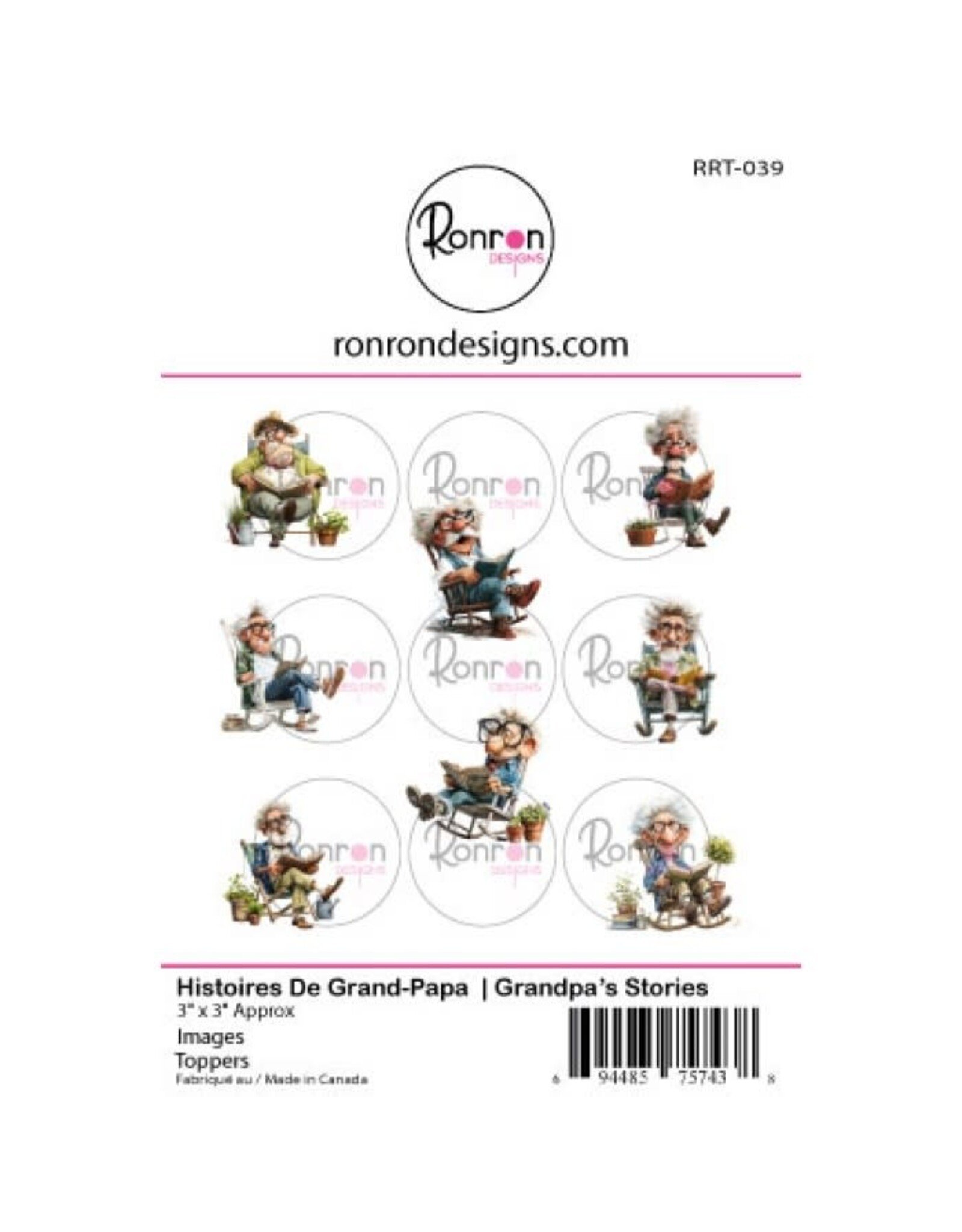 RONRON DESIGNS RONRON DESIGNS HISTOIRES DE GRAND-PAPA TOPPERS