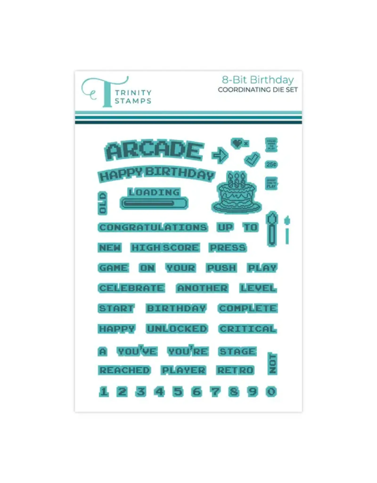 TRINITY STAMPS TRINITY STAMPS 8-BIT BIRTHDAY COORDINATING DIE SET