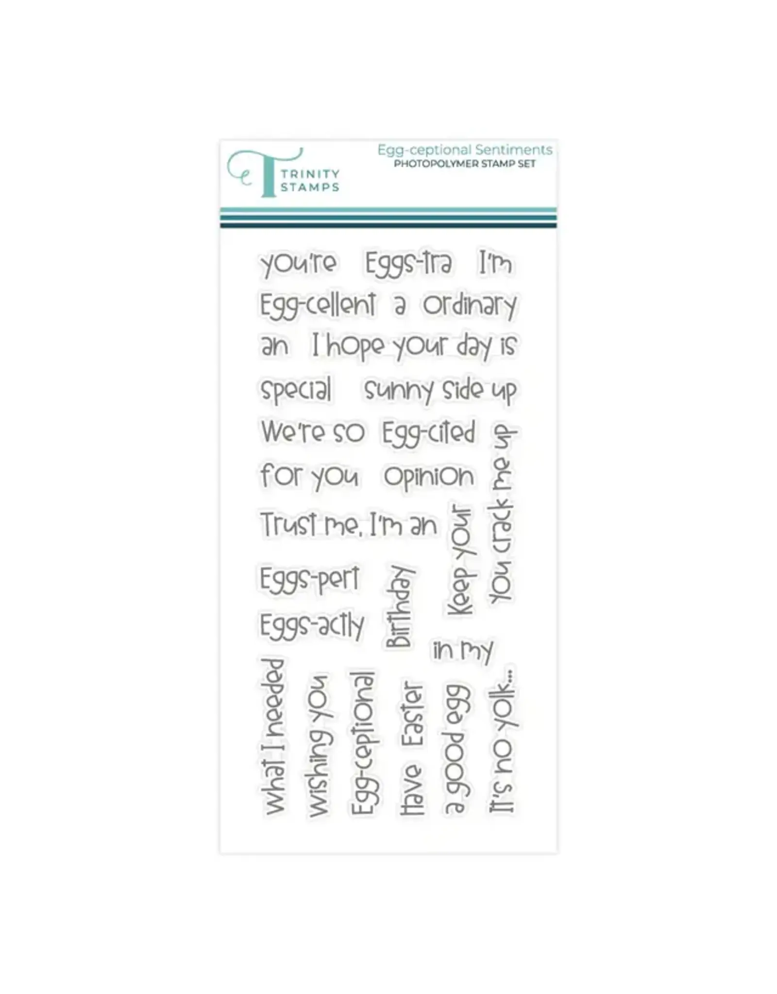 TRINITY STAMPS TRINITY STAMPS EGG-CEPTIONAL SENTIMENTS CLEAR STAMP SET