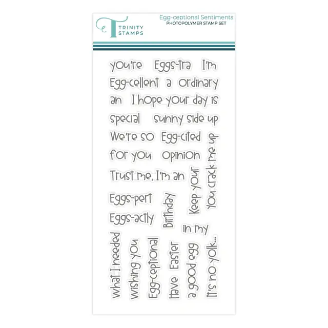 TRINITY STAMPS TRINITY STAMPS EGG-CEPTIONAL SENTIMENTS CLEAR STAMP SET