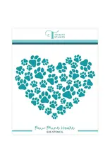 TRINITY STAMPS TRINITY STAMPS PAW PRINT HEART 6x6 STENCIL