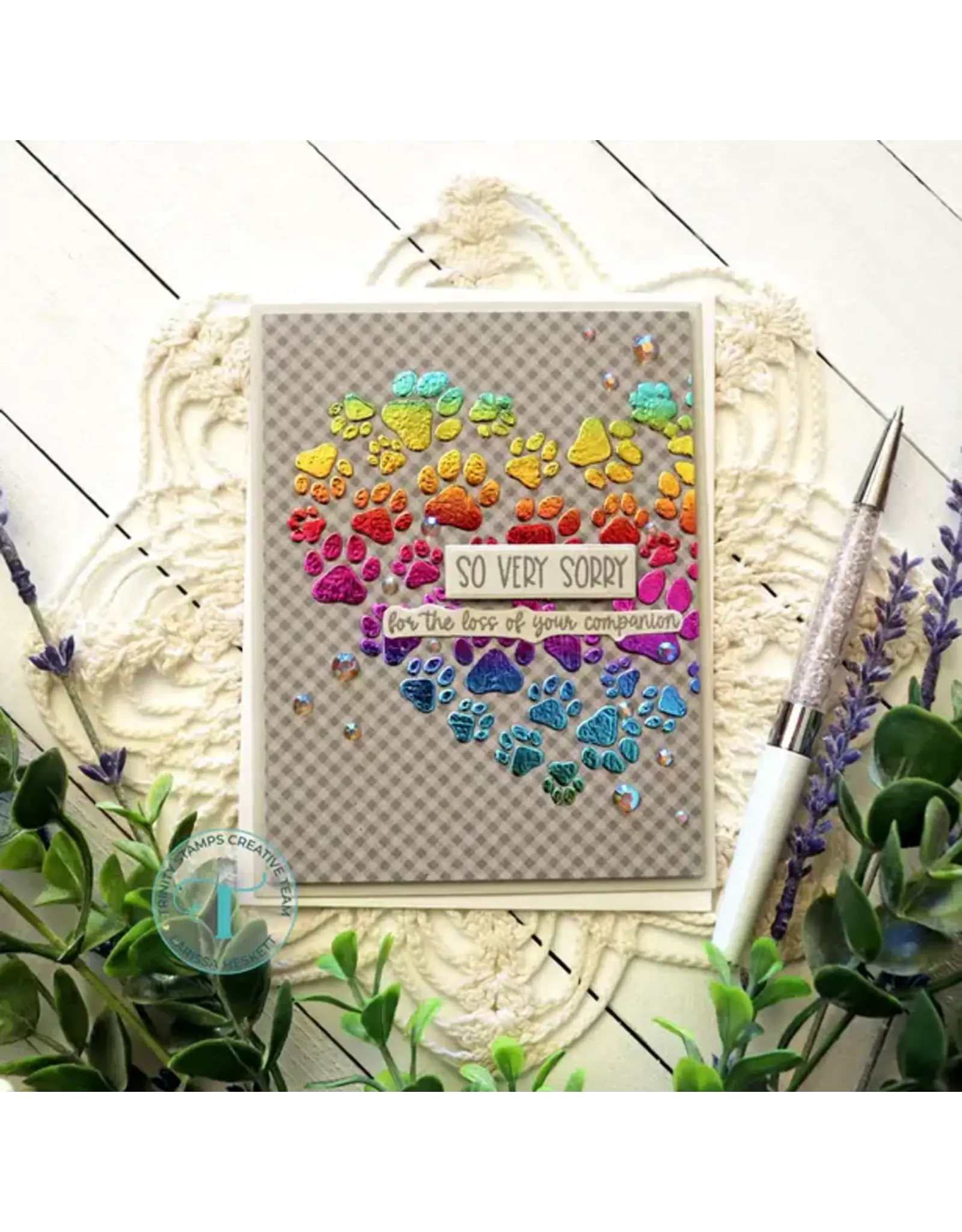 TRINITY STAMPS TRINITY STAMPS PAW PRINT HEART 6x6 STENCIL