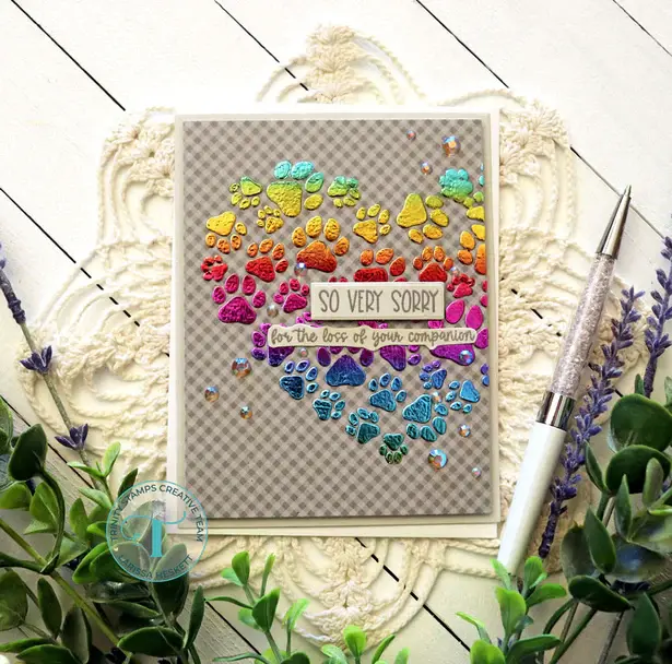 TRINITY STAMPS TRINITY STAMPS PAW PRINT HEART 6x6 STENCIL