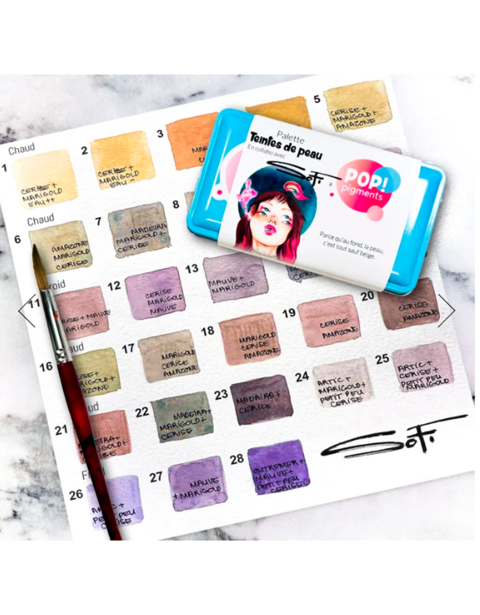 POP! PIGMENTS POP! PIGMENTS AQUARELLE TIENTES DE PEAU 12/PK