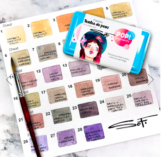 POP! PIGMENTS POP! PIGMENTS AQUARELLE TIENTES DE PEAU 12/PK