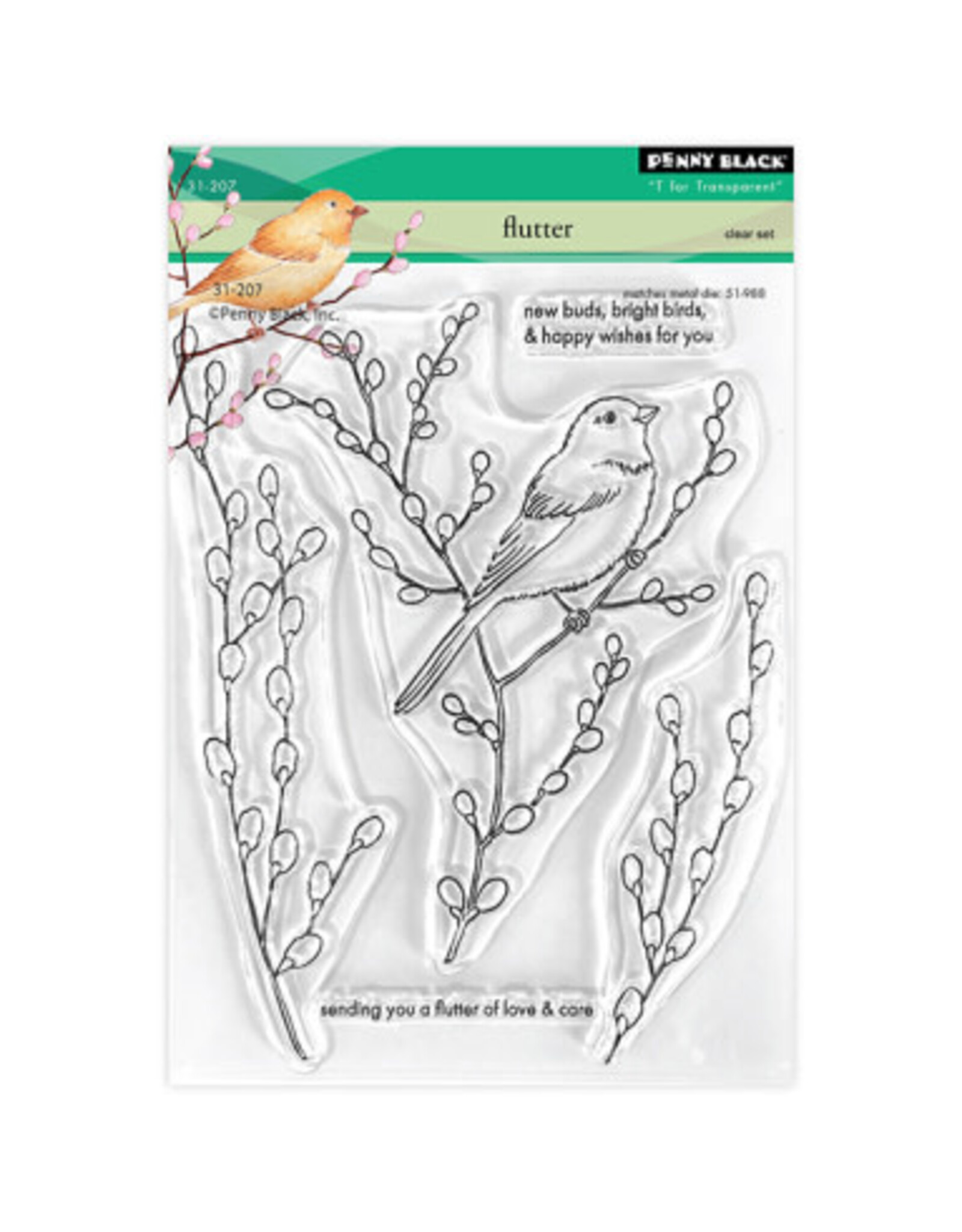 PENNY BLACK PENNY BLACK FLUTTER CLEAR STAMP SET