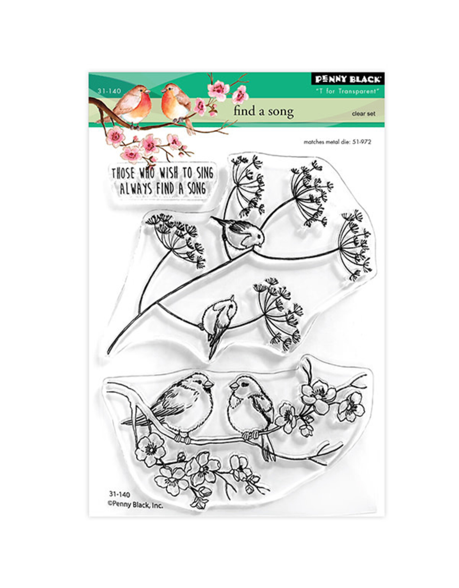 PENNY BLACK PENNY BLACK FIND A SONG CLEAR STAMP SET