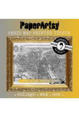 PAPER ARTSY PAPER ARTSY PARIS MAP PRINTED TISSUE COLLAGE PAPER 4 SHEETS