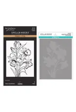 SPELLBINDERS SPELLBINDERS BETTERPRESS YANA SMAKULA TULIPS AND DAFFODILS PRESS PLATE AND STENCIL BUNDLE