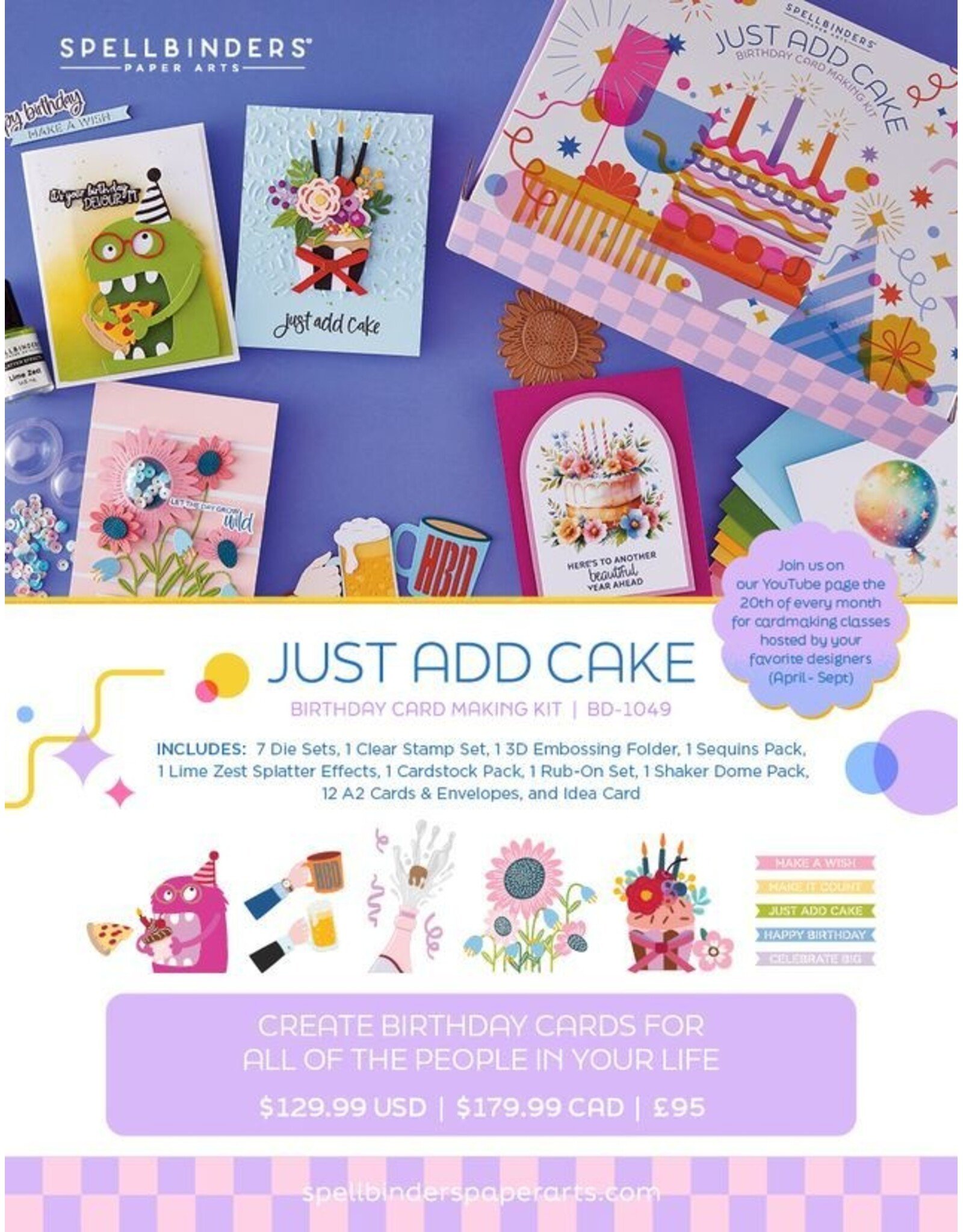 SPELLBINDERS SPELLBINDERS JUST ADD CAKE BIRTHDAY CARDMAKING KIT