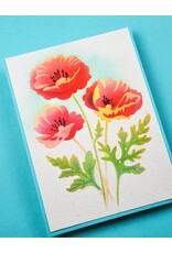 MEMORY BOX MEMORY BOX PLAYFUL POPPIES 6x6 STENCIL SET