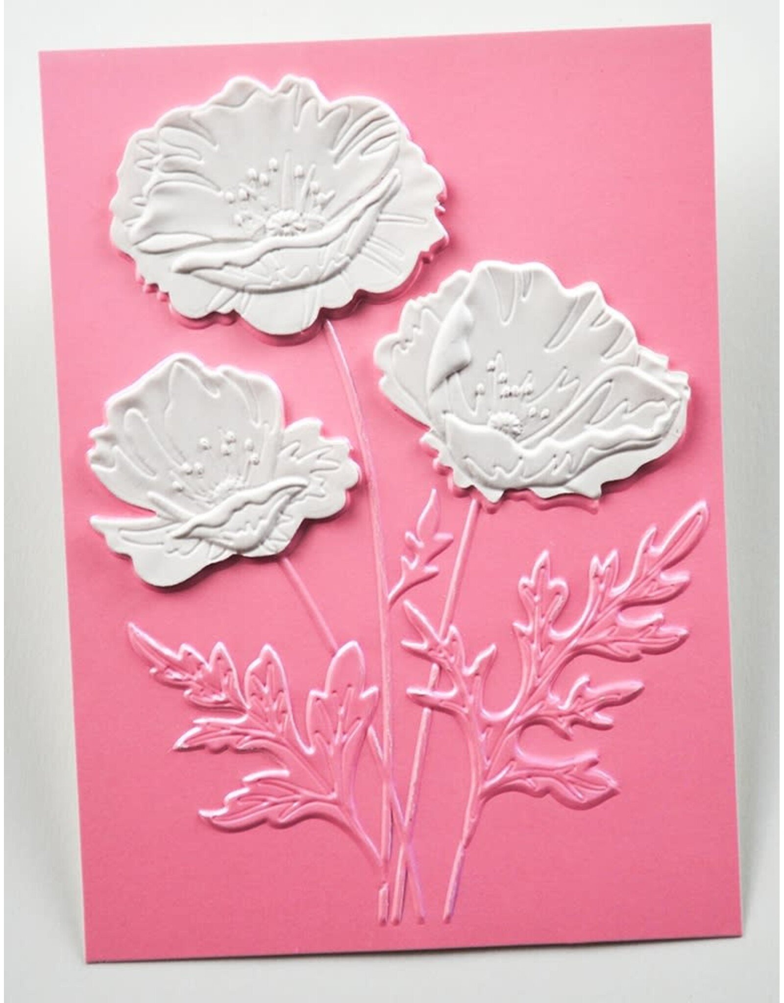 MEMORY BOX MEMORY BOX PLAYFUL POPPIES 3D EMBOSSING FOLDER AND DIE SET