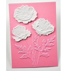 MEMORY BOX MEMORY BOX PLAYFUL POPPIES 3D EMBOSSING FOLDER AND DIE SET
