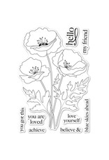 MEMORY BOX MEMORY BOX PLAYFUL POPPIES CLEAR STAMP SET