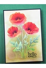 MEMORY BOX MEMORY BOX PLAYFUL POPPIES CLEAR STAMP SET