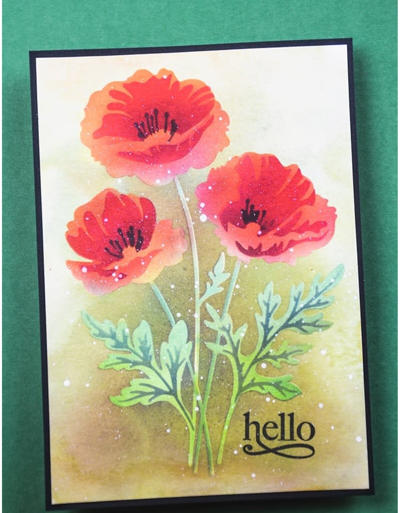 MEMORY BOX MEMORY BOX PLAYFUL POPPIES CLEAR STAMP SET
