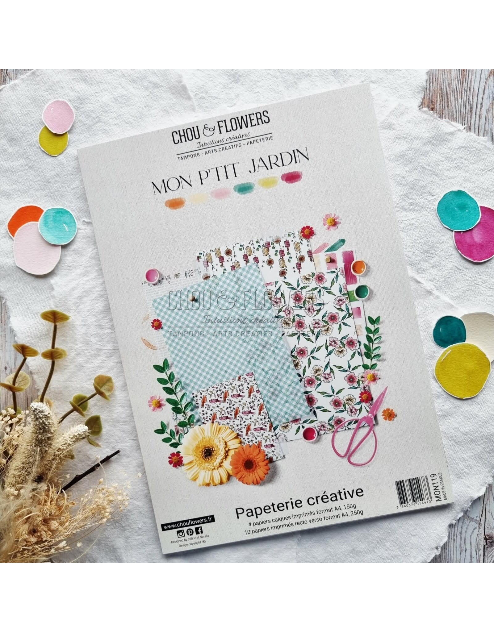 CHOU & FLOWERS CHOU & FLOWERS COLLECTION MON P'TIT JARDIN PAPETERIE CRÉATIVE A4 COLLECTION PACK
