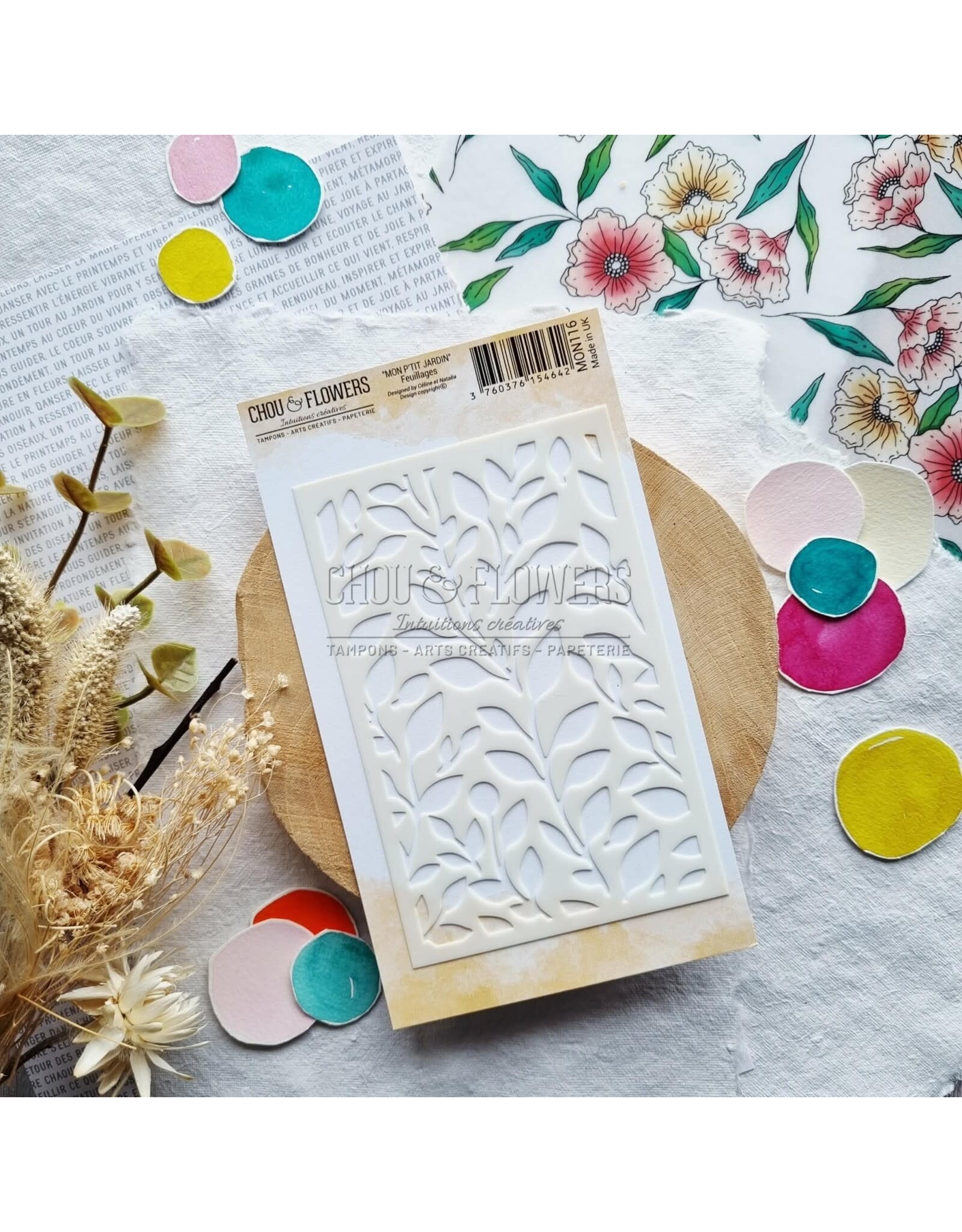 CHOU & FLOWERS CHOU & FLOWERS MON P'TIT JARDIN FEUILLAGES STENCIL