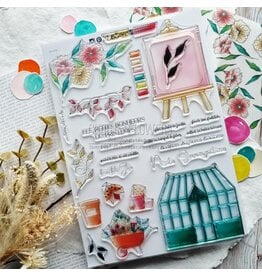 CHOU & FLOWERS CHOU & FLOWERS COLLECTION MON P'TIT JARDIN D'ARTISTE A4 CLEAR STAMP SET