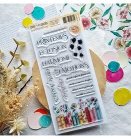 CHOU & FLOWERS CHOU & FLOWERS COLLECTION MON P'TIT JARDIN LES MOTS PRINTEMPS DL CLEAR STAMP SET