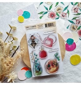 CHOU & FLOWERS CHOU & FLOWERS COLLECTION MON P'TIT JARDIN ORGANIC LOVE A6 CLEAR STAMP SET