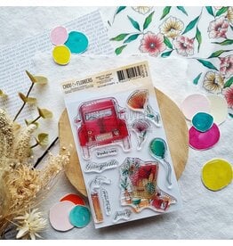 CHOU & FLOWERS CHOU & FLOWERS COLLECTION MON P'TIT JARDIN PIQUE-NIQUE A6 CLEAR STAMP SET