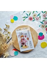 CHOU & FLOWERS CHOU & FLOWERS COLLECTION MON P'TIT JARDIN FILLE GUINGUETTE A7 CLEAR STAMP SET