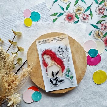 CHOU & FLOWERS CHOU & FLOWERS COLLECTION MON P'TIT JARDIN VISAGE VERS LA LUMIERE A7 CLEAR STAMP SET