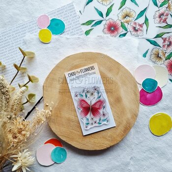 CHOU & FLOWERS CHOU & FLOWERS COLLECTION MON P'TIT JARDIN PAPILLONS A8 CLEAR STAMP