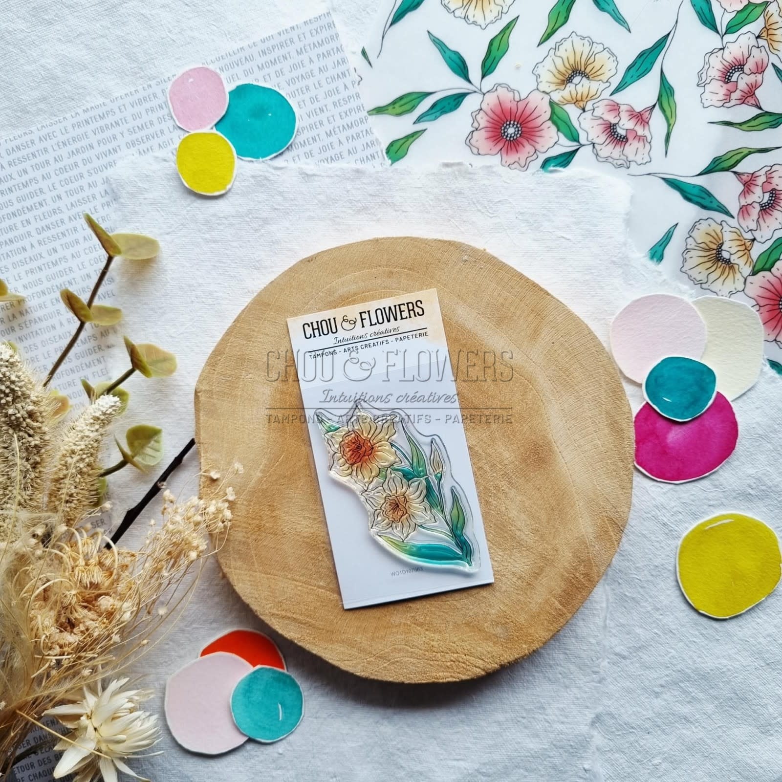 CHOU & FLOWERS CHOU & FLOWERS COLLECTION MON P'TIT JARDIN JONQUILLE A8 CLEAR STAMP