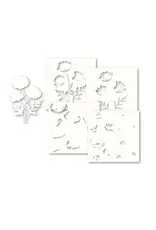 MEMORY BOX MEMORY BOX PLAYFUL POPPIES 6x6 STENCIL SET