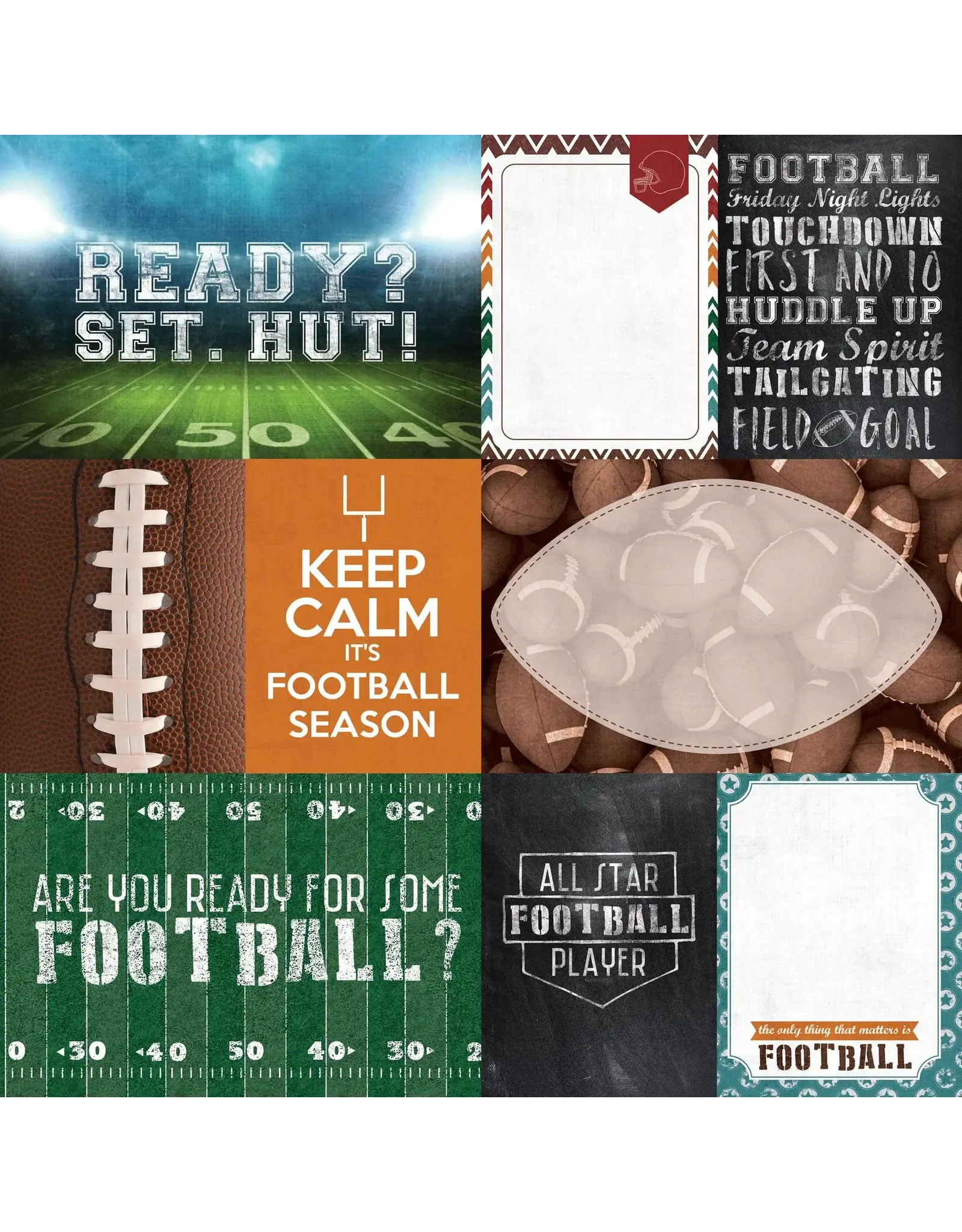 PAPER HOUSE PRODUCTIONS PAPER HOUSE FOOTBALL TAGS 12X12 CARDSTOCK