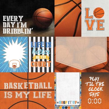 PAPER HOUSE PRODUCTIONS PAPER HOUSE BASKETBALL TAGS 12X12 CARDSTOCK