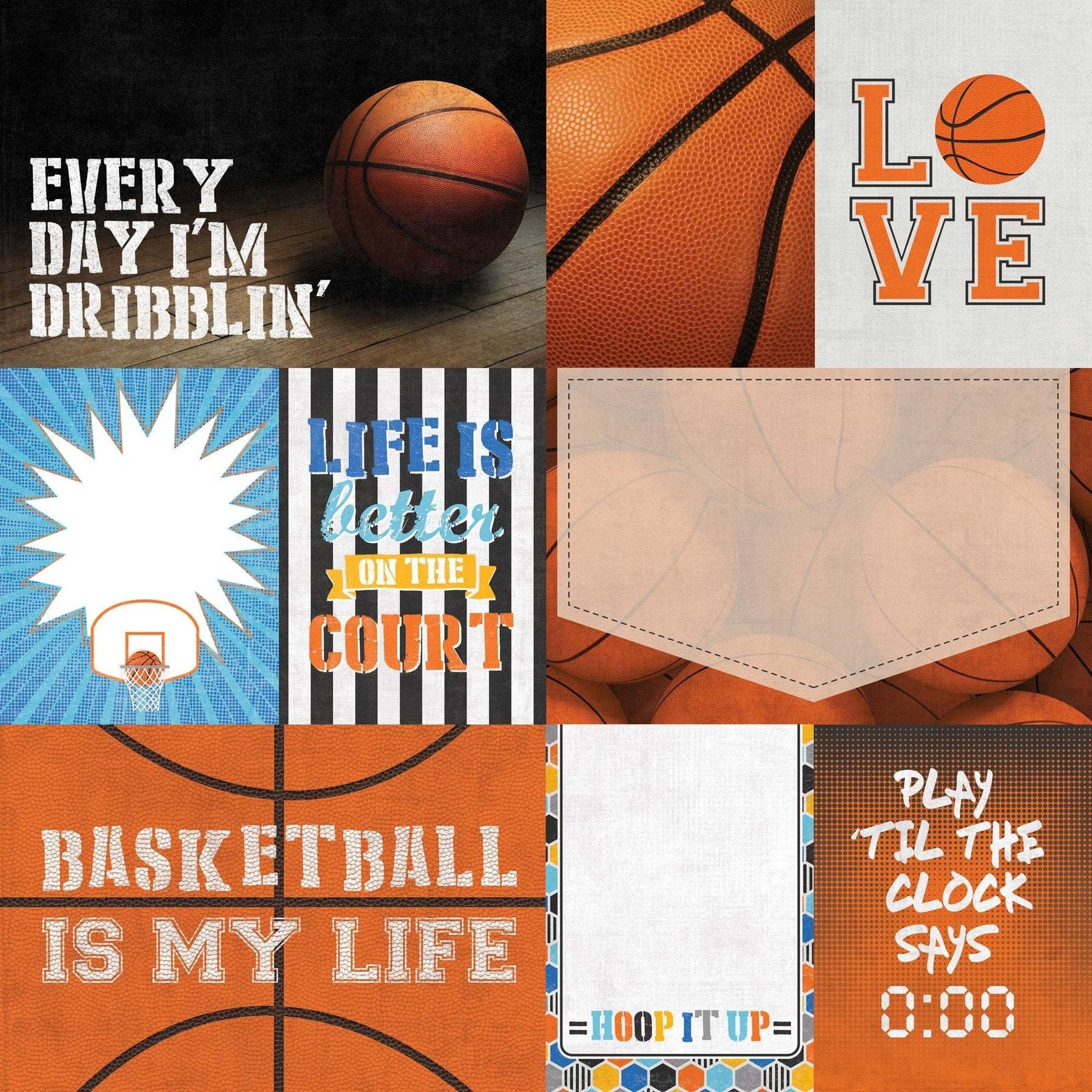 PAPER HOUSE PRODUCTIONS PAPER HOUSE BASKETBALL TAGS 12X12 CARDSTOCK