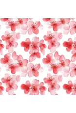 PAPER HOUSE PRODUCTIONS PAPER HOUSE RED WATERCOLOR FLORAL 2 12X12 CARDSTOCK