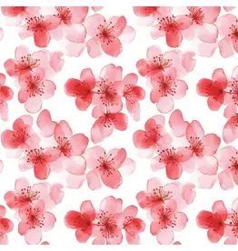 PAPER HOUSE PRODUCTIONS PAPER HOUSE RED WATERCOLOR FLORAL 2 12X12 CARDSTOCK