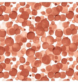 PAPER HOUSE PRODUCTIONS PAPER HOUSE TERRA COTTA WATERCOLOR POLKA DOTS 12X12 CARDSTOCK