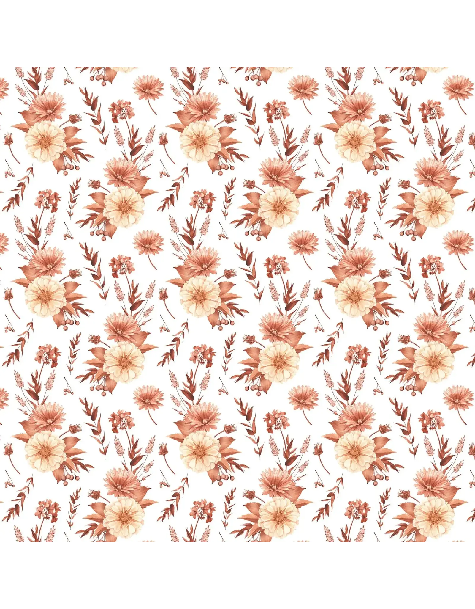 PAPER HOUSE PRODUCTIONS PAPER HOUSE TERRA COTTA WATERCOLOR FLORAL 12X12 CARDSTOCK