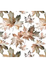 PAPER HOUSE PRODUCTIONS PAPER HOUSE BROWN WATERCOLOR LEAVES 12X12 CARDSTOCK