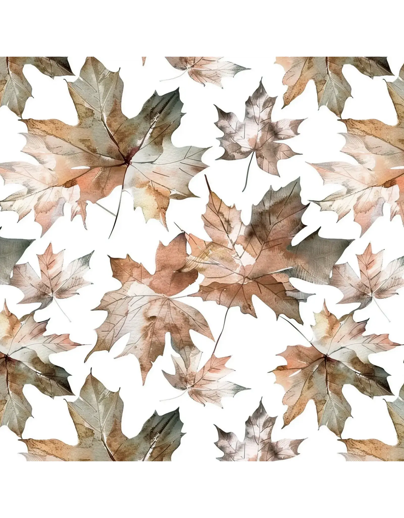 PAPER HOUSE PRODUCTIONS PAPER HOUSE BROWN WATERCOLOR LEAVES 12X12 CARDSTOCK