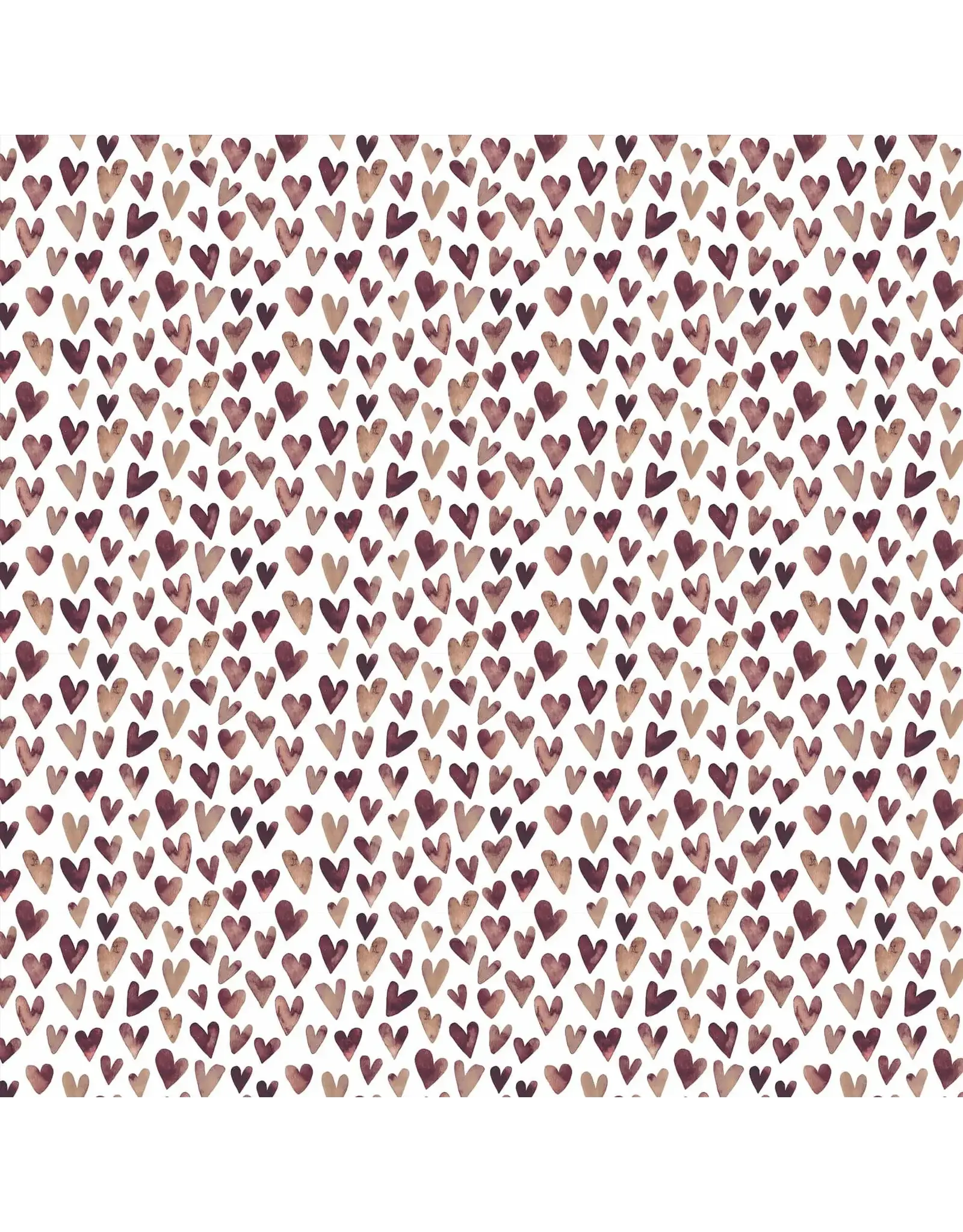 PAPER HOUSE PRODUCTIONS PAPER HOUSE BROWN WATERCOLOR HEARTS 12X12 CARDSTOCK