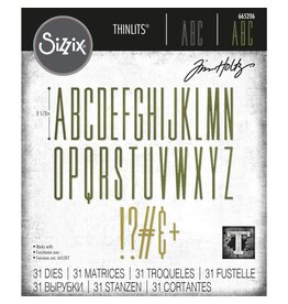 SIZZIX SIZZIX TIM HOLTZ THINLITS ALPHANUMERIC STRETCH UPPER DIE SET